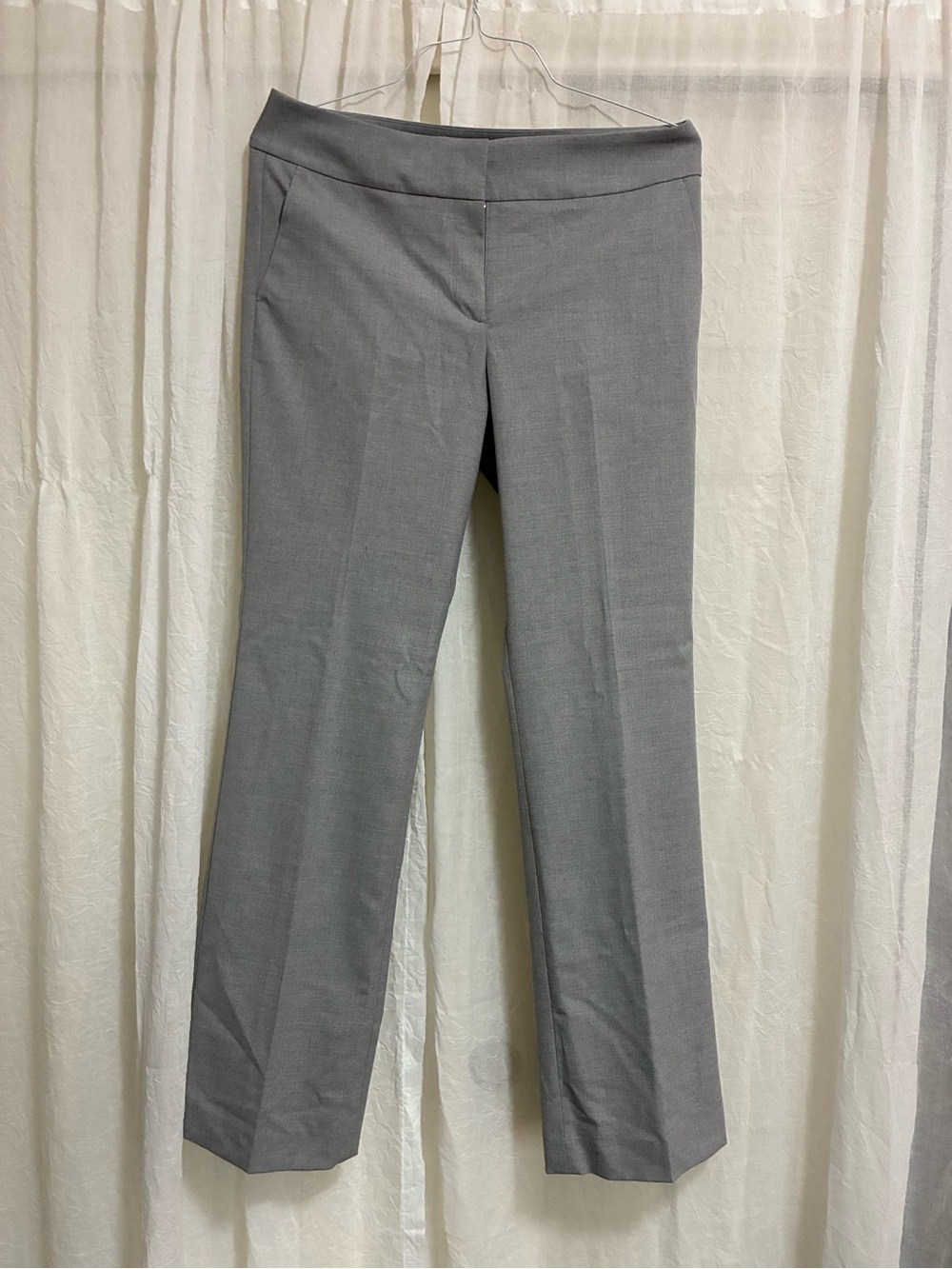 Ann Taylor Gray Straight-Leg Dress Pants